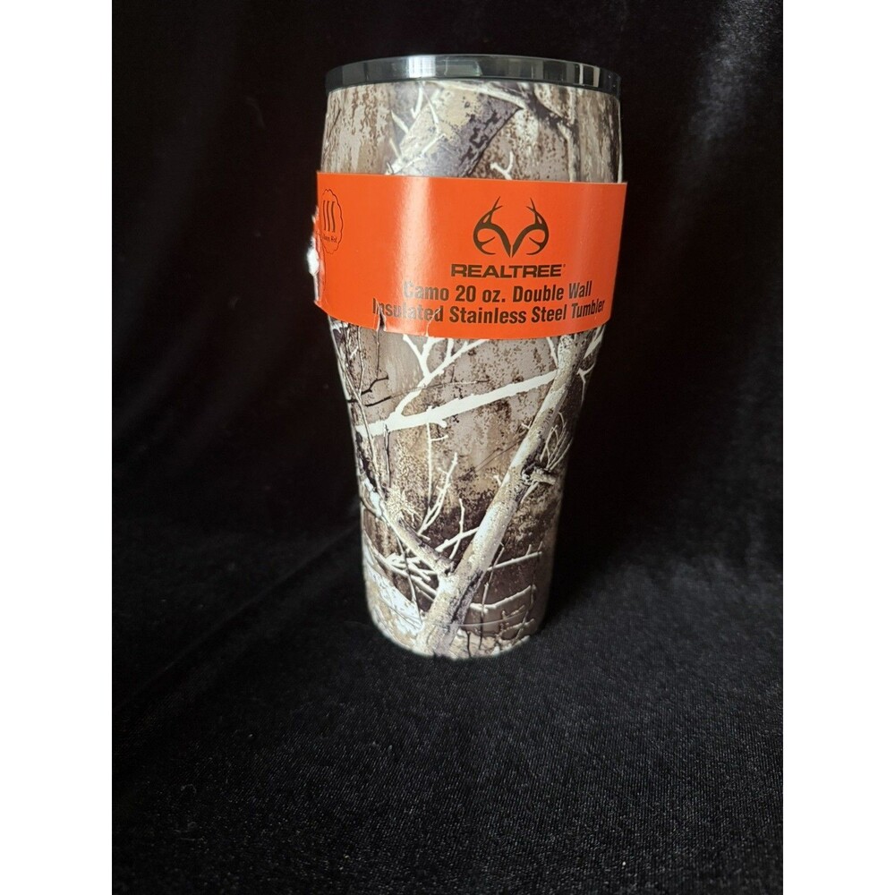 Camo Real Tree Tumbler 20 oz Insulated Cold Stainless Steel Cup Hunting Coffee
